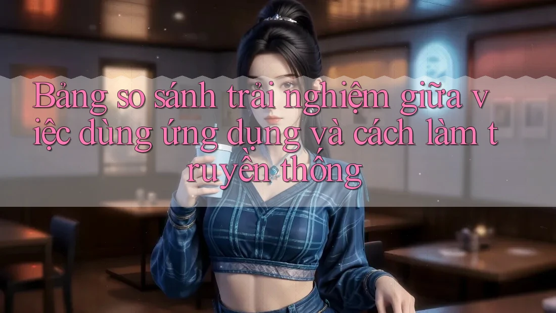 Bảng so sánh trải nghiệm giữa việc dùng ứng dụng và cách làm truyền thống